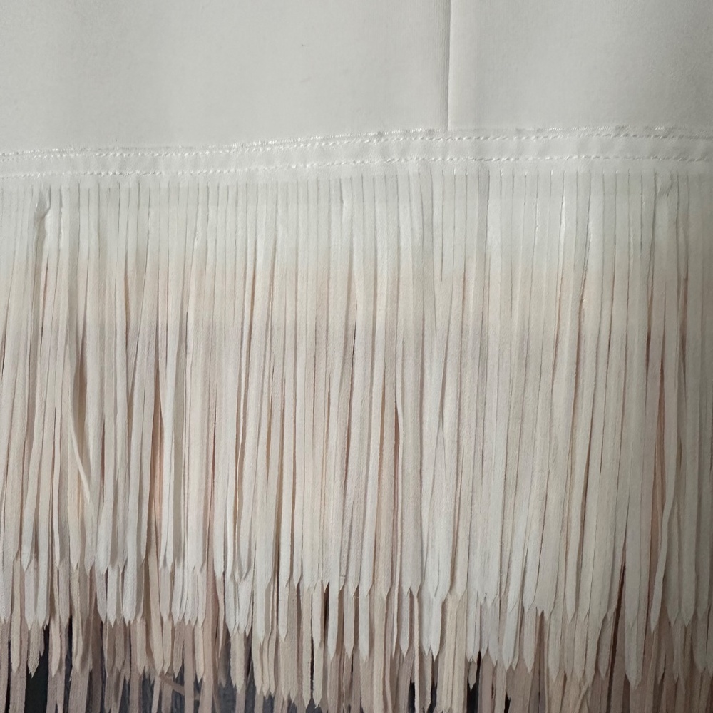 Adorable ivory crepe fringe J.Crew tank blouse | Size S - Picture 3 of 5
